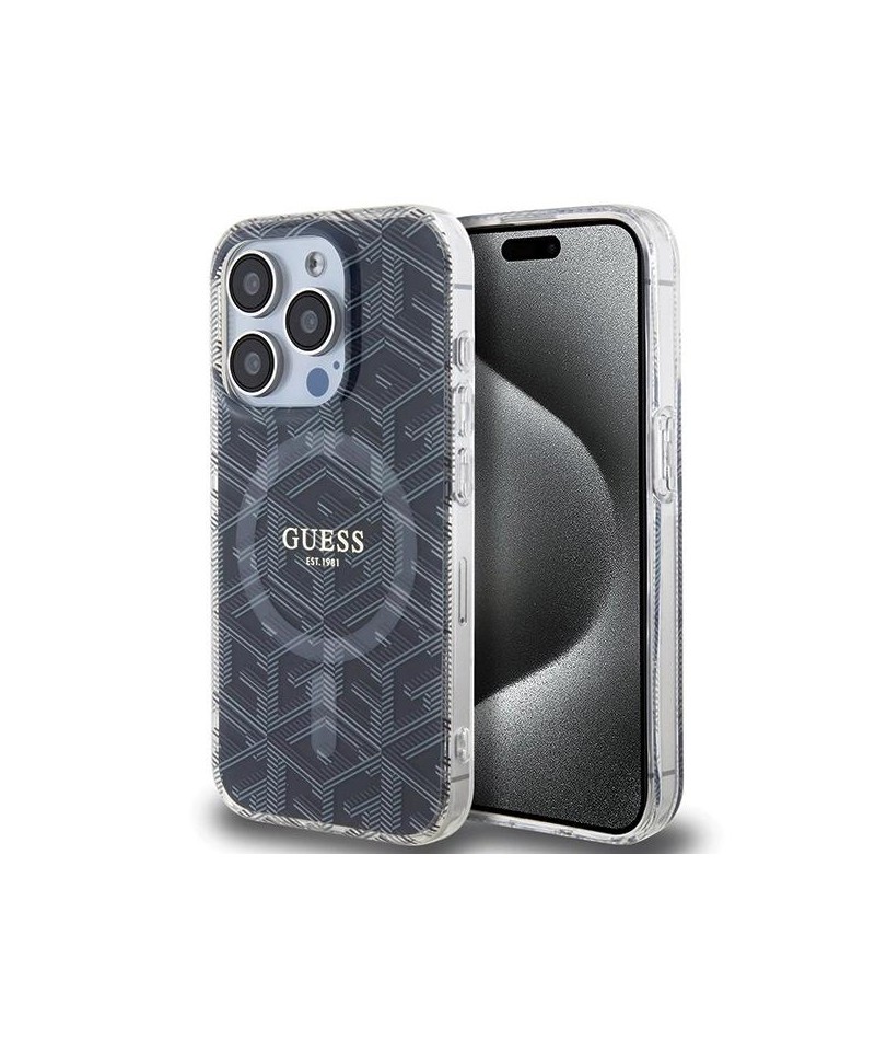 Guess IML GCube MagSafe case for iPhone 15 Pro - black