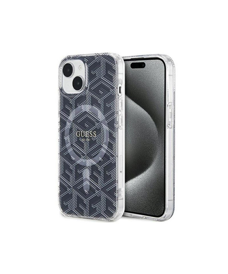 Guess IML GCube MagSafe case for iPhone 15 Plus / 14 Plus - black