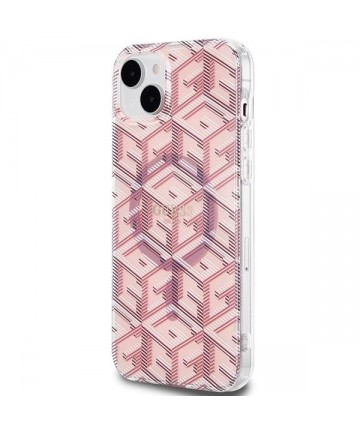 Guess IML GCube MagSafe case for iPhone 15 Plus / 14 Plus - pink