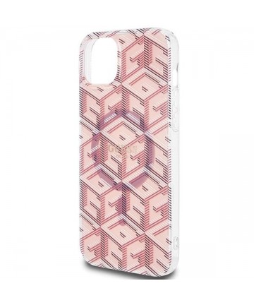 Guess IML GCube MagSafe case for iPhone 15 Plus / 14 Plus - pink