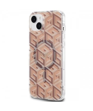 Guess IML GCube MagSafe case for iPhone 15 Plus / 14 Plus - brown