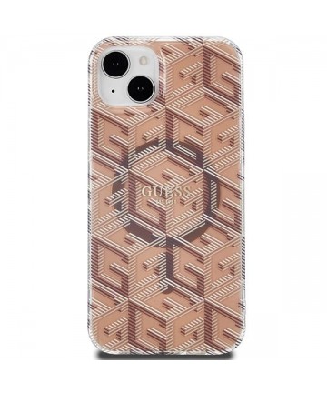 Guess IML GCube MagSafe case for iPhone 15 Plus / 14 Plus - brown