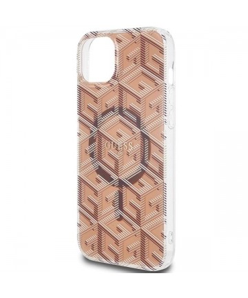 Guess IML GCube MagSafe case for iPhone 15 Plus / 14 Plus - brown