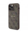 Guess GUHMP15XG4GFRW iPhone 15 Pro Max 6.7" brown/brown hardcase 4G Collection Leather Metal Logo MagSafe