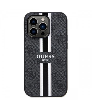Guess 4G Printed Stripes MagSafe case for iPhone 15 Pro Max - black