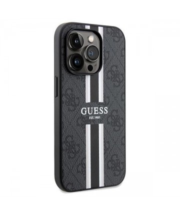 Guess 4G Printed Stripes MagSafe case for iPhone 15 Pro Max - black