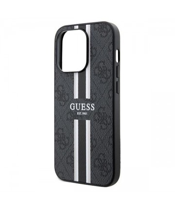 Guess 4G Printed Stripes MagSafe case for iPhone 15 Pro Max - black