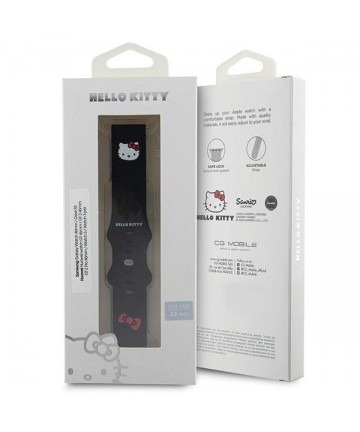 Hello Kitty Silicone Kitty Head strap universal 22mm - black