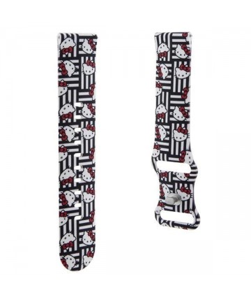 Hello Kitty Silicone Heads & Stripes universal 22mm - black