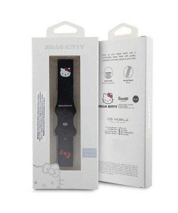 Hello Kitty Silicone Kitty Head strap universal 20mm - black