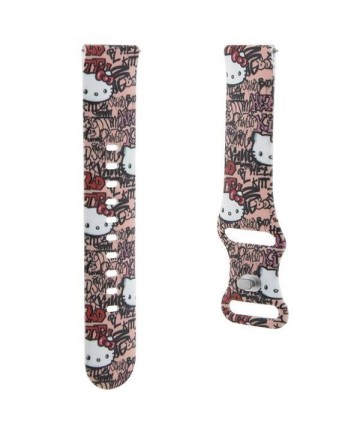 Hello Kitty Silicone Tags Graffiti strap universal 20mm - pink