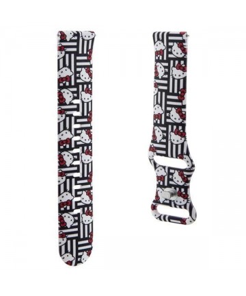 Hello Kitty Silicone Heads & Stripes universal 20mm - black