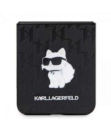 Karl Lagerfeld Saffiano Monogram Choupette Pin case for Samsung Galaxy Z Flip 5 - black