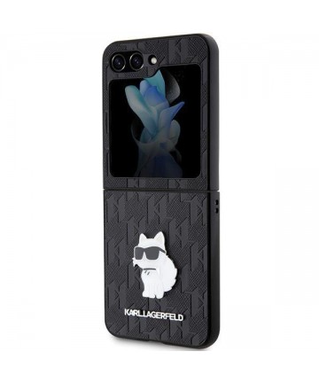Karl Lagerfeld Saffiano Monogram Choupette Pin case for Samsung Galaxy Z Flip 5 - black