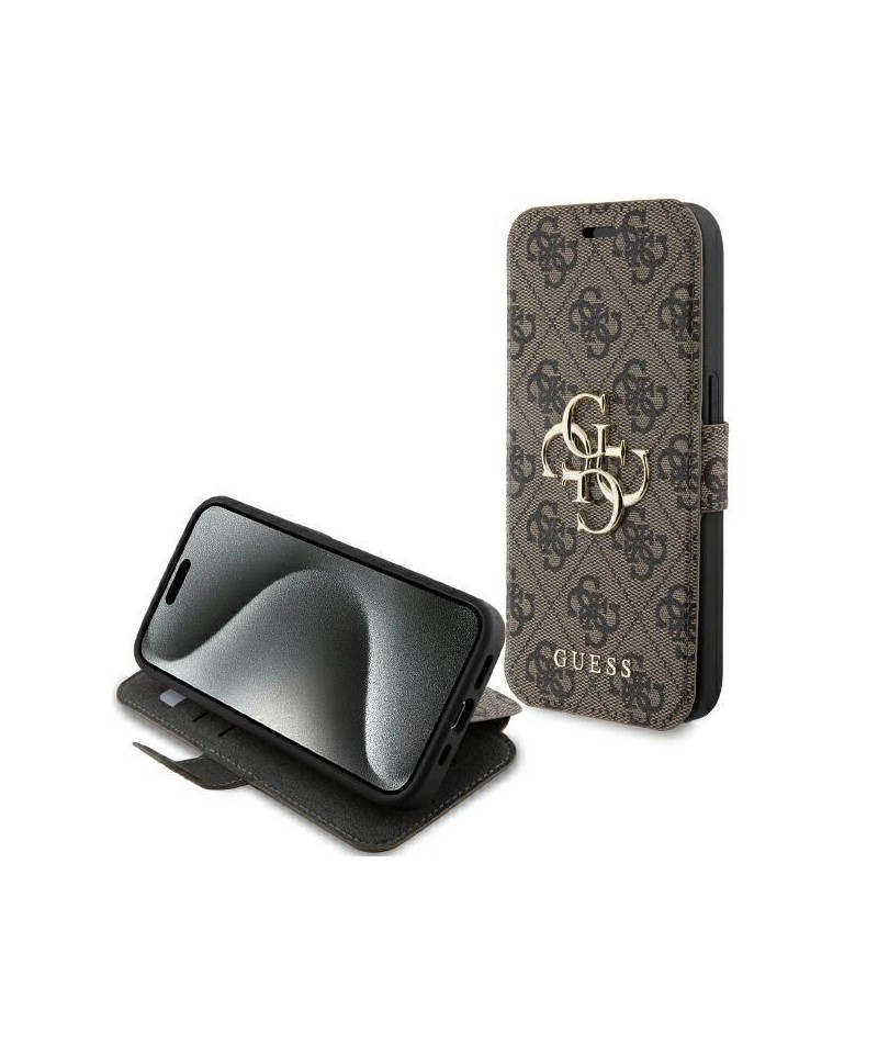 Guess 4G Metal Logo case for iPhone 15 Pro - brown