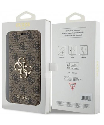 Guess 4G Metal Logo case for iPhone 15 Pro - brown
