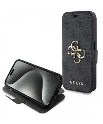 Guess 4G Metal Logo case for iPhone 15 Pro - gray