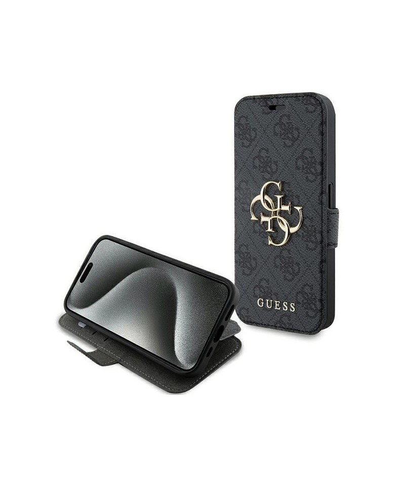 Guess 4G Metal Logo case for iPhone 15 Pro - gray