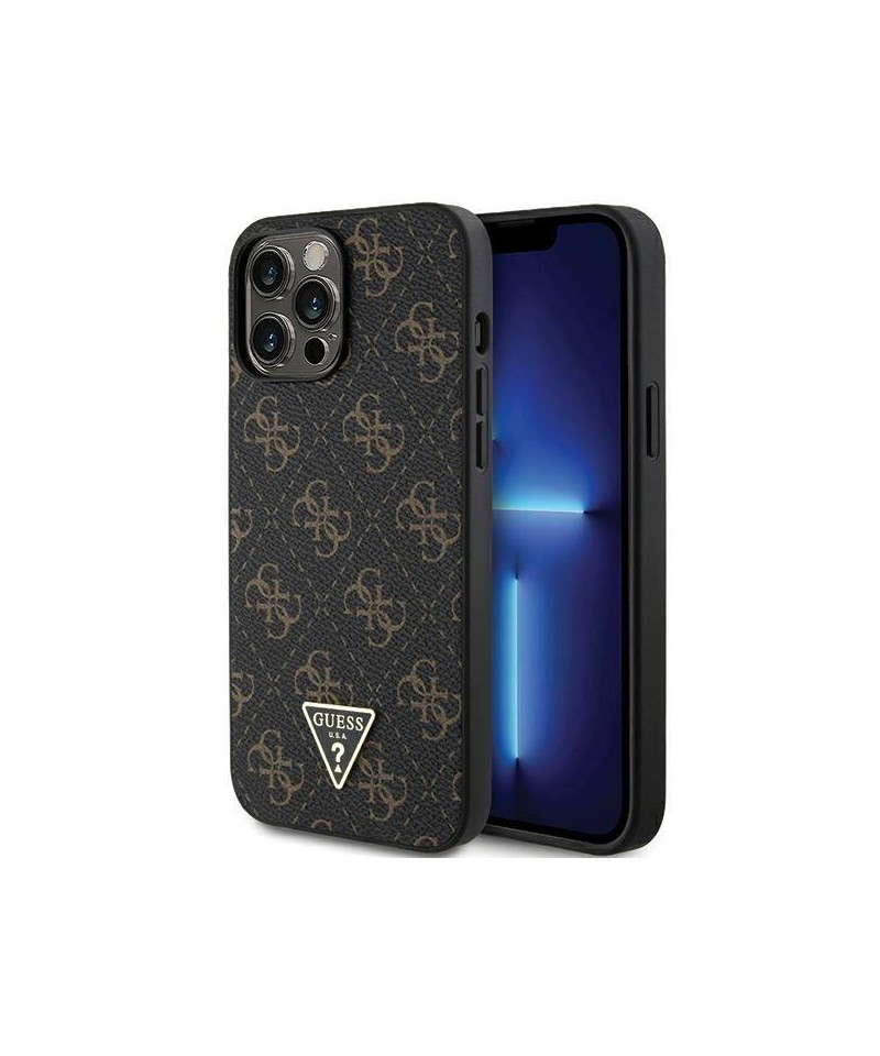 Guess 4G Triangle Metal Logo case for iPhone 14 Pro - black