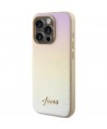 Guess Saffiano Iridescent Script case for iPhone 14 Pro - gold