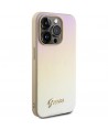 Guess Saffiano Iridescent Script case for iPhone 14 Pro - gold