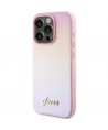 Guess Saffiano Iridescent Script case for iPhone 14 Pro - pink