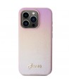 Guess Saffiano Iridescent Script case for iPhone 14 Pro - pink