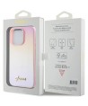 Guess Saffiano Iridescent Script case for iPhone 14 Pro - pink