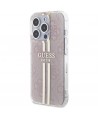 Guess IML 4G Gold Stripe case for iPhone 14 Pro Max - pink
