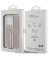 Guess IML 4G Gold Stripe case for iPhone 14 Pro Max - pink
