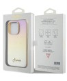 Guess Saffiano Iridescent Script case for iPhone 14 Pro Max - gold