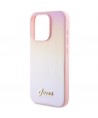 Guess Saffiano Iridescent Script case for iPhone 14 Pro Max - pink