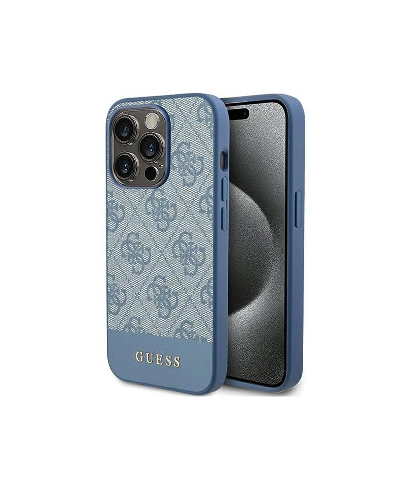 Guess 4G Stripe Collection case for iPhone 15 Pro - blue