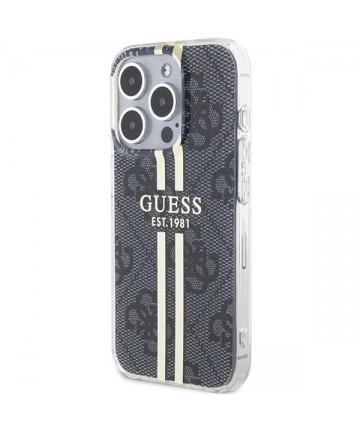 Guess IML 4G Gold Stripe case for iPhone 15 Pro - black