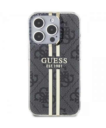 Guess IML 4G Gold Stripe case for iPhone 15 Pro - black