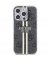 Guess IML 4G Gold Stripe case for iPhone 15 Pro - black