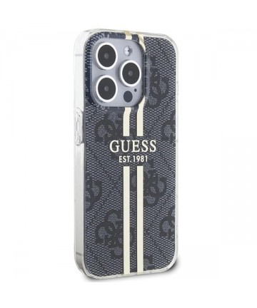 Guess IML 4G Gold Stripe case for iPhone 15 Pro - black