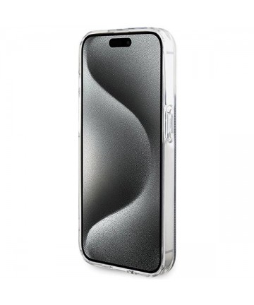 Guess IML 4G Gold Stripe case for iPhone 15 Pro - black