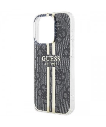 Guess IML 4G Gold Stripe case for iPhone 15 Pro - black
