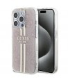 Guess IML 4G Gold Stripe case for iPhone 15 Pro - pink