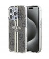 Guess IML 4G Gold Stripe case for iPhone 15 Pro - brown