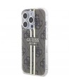 Guess IML 4G Gold Stripe case for iPhone 15 Pro - brown