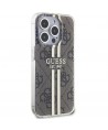 Guess IML 4G Gold Stripe case for iPhone 15 Pro - brown