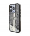 Guess Liquid Glitter Gold Stripes case for iPhone 15 Pro - black