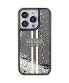 Guess Liquid Glitter Gold Stripes case for iPhone 15 Pro - black