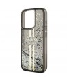 Guess Liquid Glitter Gold Stripes case for iPhone 15 Pro - black