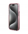 Guess Liquid Glitter Gold Stripes case for iPhone 15 Pro - pink