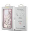 Guess Liquid Glitter Gold Stripes case for iPhone 15 Pro - pink