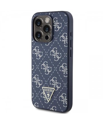 Guess 4G Triangle Metal Logo case for iPhone 15 Pro - blue