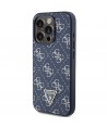 Guess 4G Triangle Metal Logo case for iPhone 15 Pro - blue
